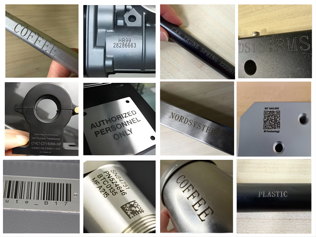 Gravējuma rezultāti uz nerūsējošā tērauda un plastmasas