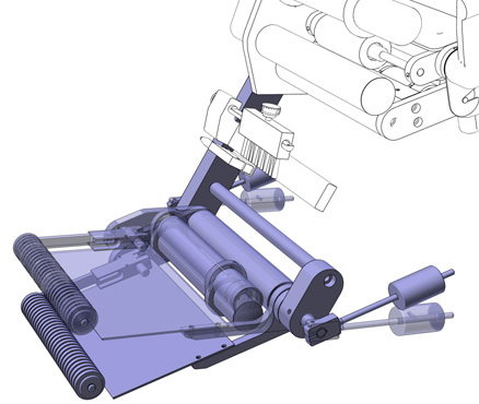 Spring-loaded peeler with multi-disk roller