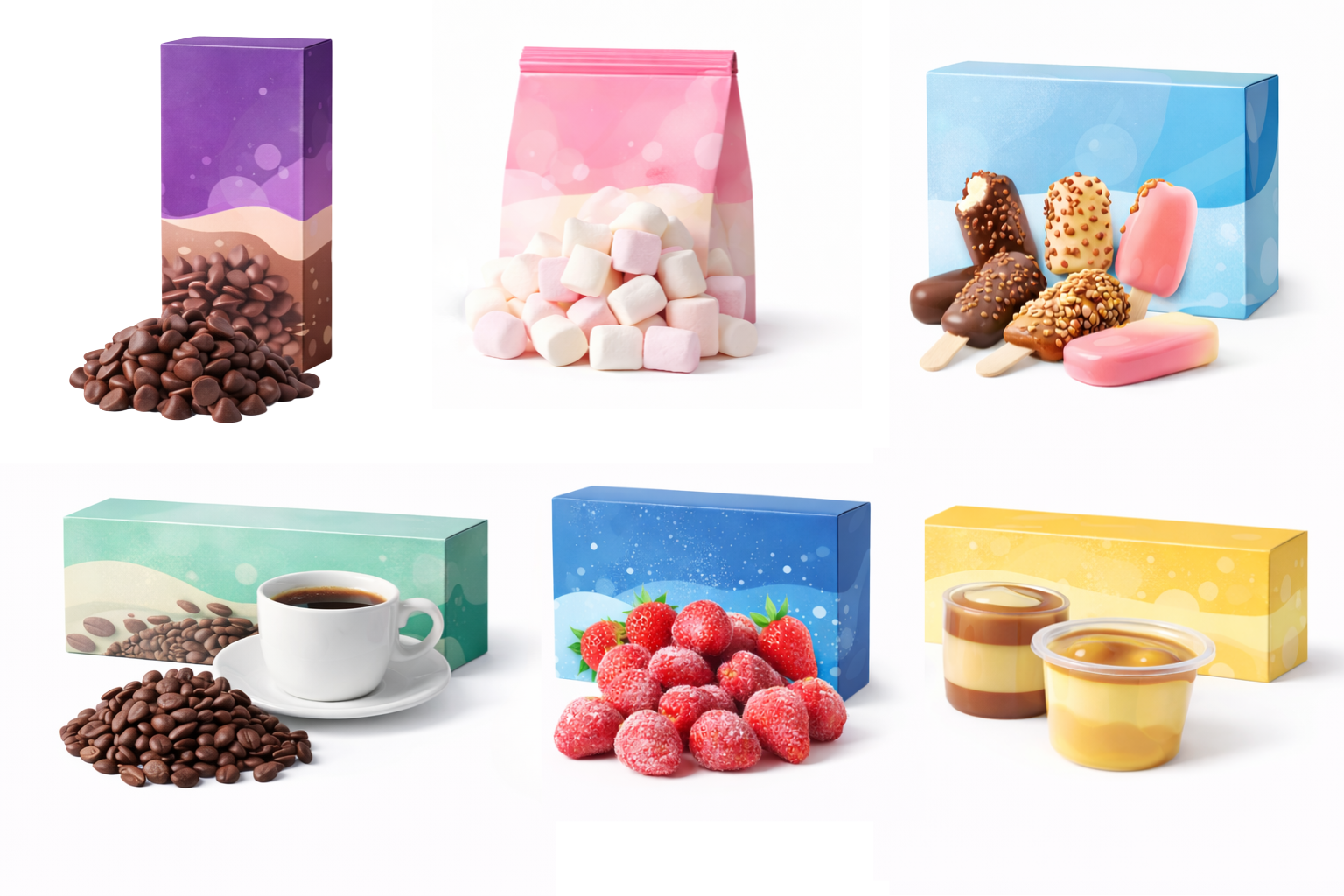 cartoning snacks freozen food